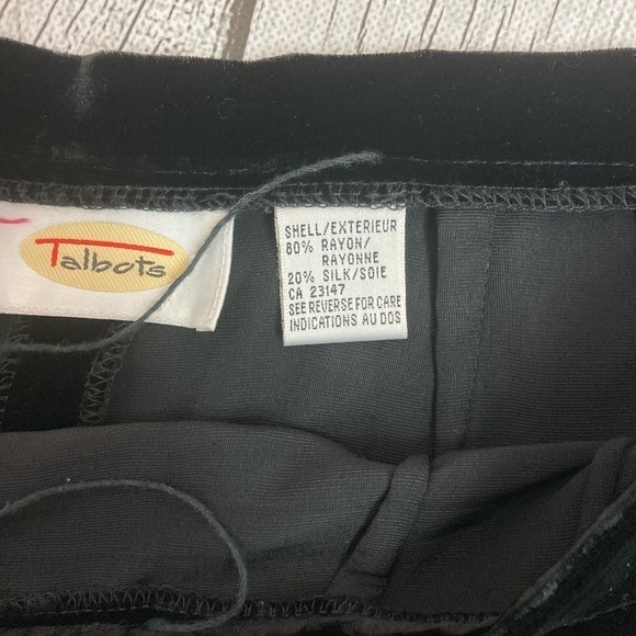 Talbots High Waist Velvet/Silk Blend Pants - Picture 3 of 10